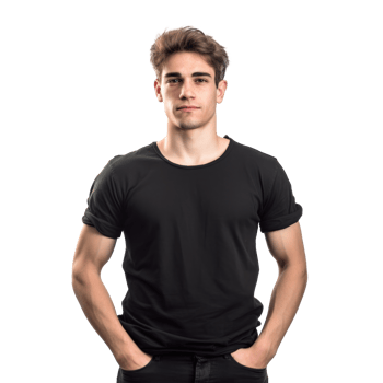 Black T-shirt Mockup. Illustration png