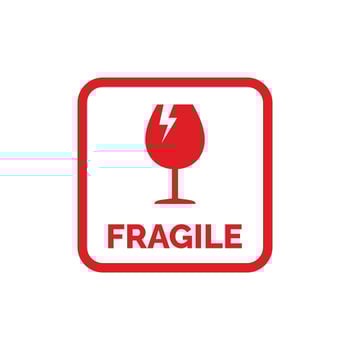 Fragile packaging mark icon symbol vector