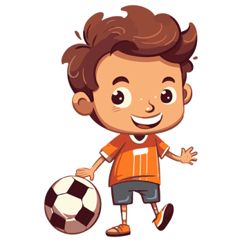 cute little boy playing soccer kicking the football png