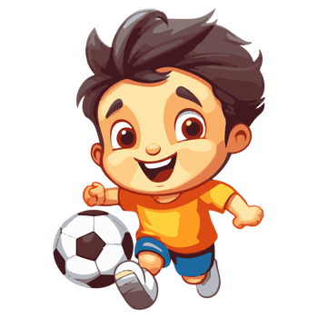 cute little boy playing soccer kicking the football png