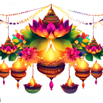 Burning diya on Happy Diwali Holiday background for light festival png