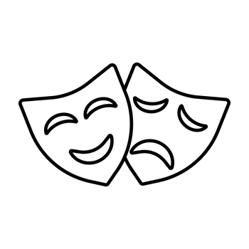 comedy and tragedy masks icon png
