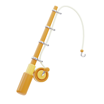 Fishing rod Father day 3D Illustration png