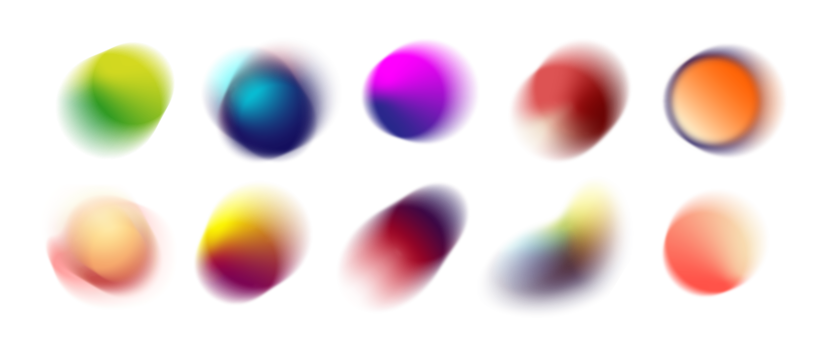 Set of abstract blur gradient shape png