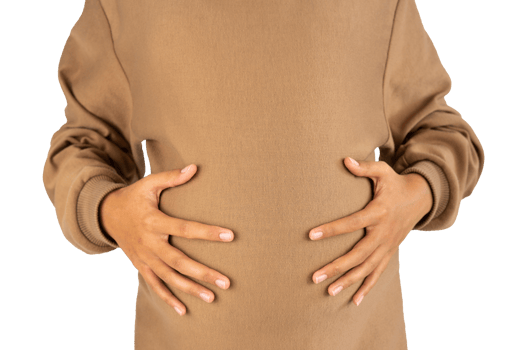 pregnant woman holding belly with both hands png