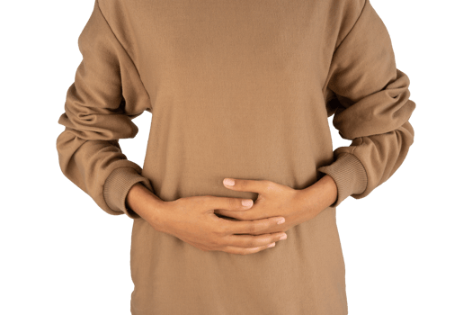 The woman holds the belly with both hands png