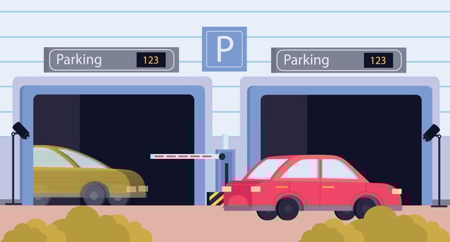 Parking Flat And Colored Composition vector