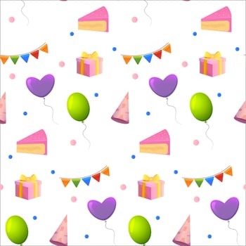Birthday background, Vector seamless pattern