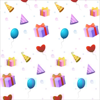 Birthday background, Vector seamless pattern