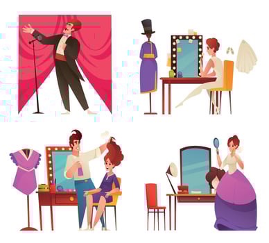 Artist Dressing Room Set vector