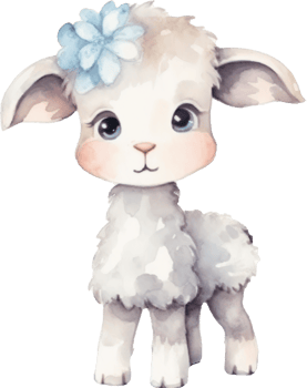 Cute Lamb Watercolor Illustration png