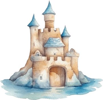 Sandcastle Watercolor Illustration png