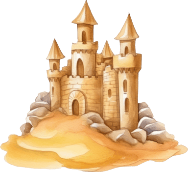 Sandcastle Watercolor Illustration png
