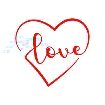 Heart with word Love. Valentine's Day vector