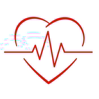 Red heartbeat icon vector