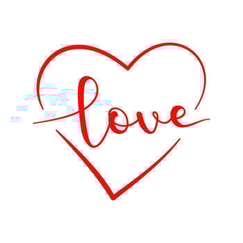 Heart with word Love. Valentine's Day vector