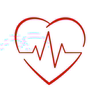 Red heartbeat icon vector