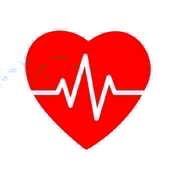 Red heartbeat icon vector