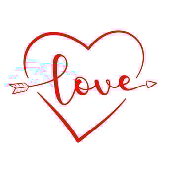 Heart with word Love. Valentine's Day vector