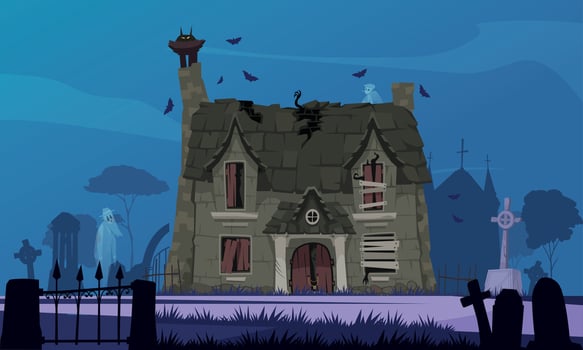 Scary House Poster vector