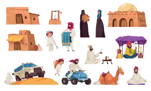 Arabic Desert Set vector