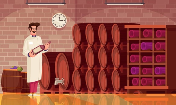 Wine Cartoon Poster vector