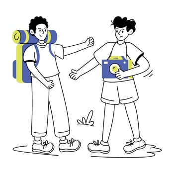 Trendy Travel Friends vector
