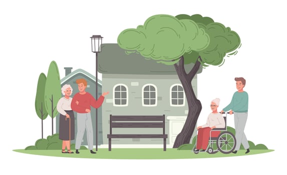 Elderly Care Cartoon vector