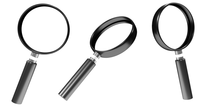Magnifying glass premium glass with glossy color and good material, transparent background 3d illustration png