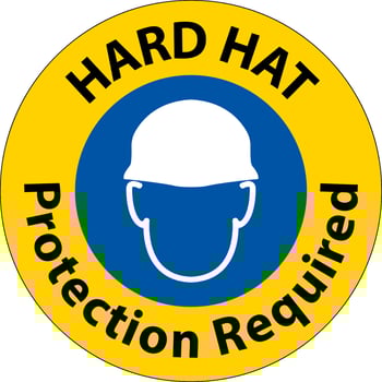 Notice Hard Hat Protection Required Sign On White Background vector