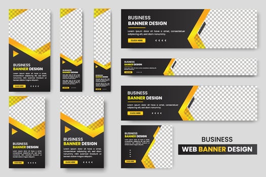 Abstract banner design web banner template Set, Horizontal header web banner, cover header background for website design, Social Media Cover ads banner, flyer  design template vector
