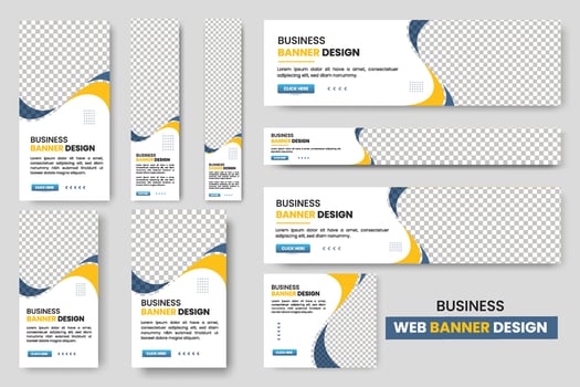 Abstract banner design web banner template Set, Horizontal header web banner, cover header background for website design, Social Media Cover ads banner, flyer  design template vector