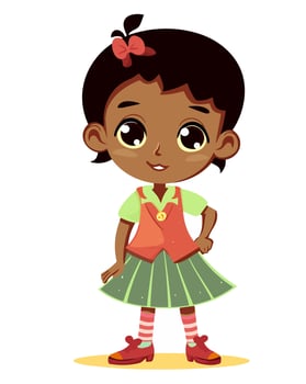 adorable black kid posing vector