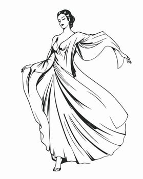 woman in fancy dress vector