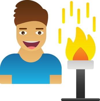 Fire eater man Vector Icon Design