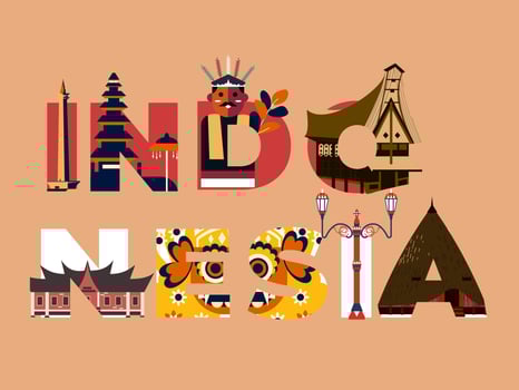 Indonesian tourism and travel vector
