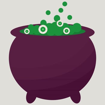 cauldron witch halloween vector
