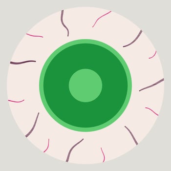 ghost green eyeball capillary halloween vector