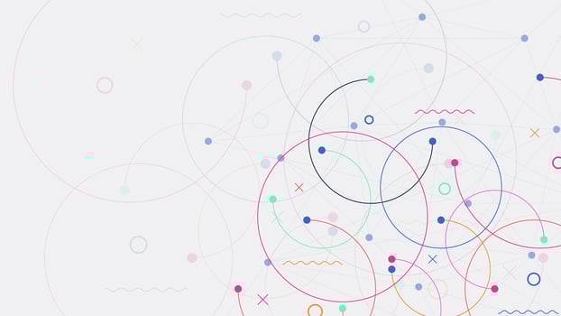 Plexus circles connection with connecting dots and lines for global communication, big data visualization, science and technology background design. Vector illustration.