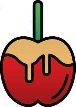 Caramel apple Vector Icon Design
