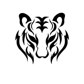 Illustration vector graphic of abstrack tatto face tiger