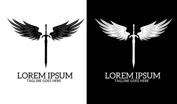 Illustration vector graphic of logo template sword angel