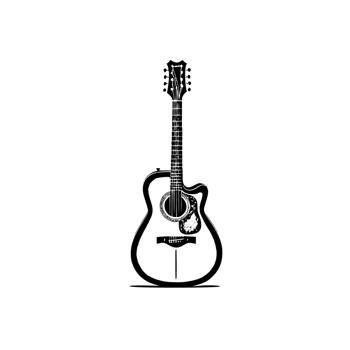Guitar sketch on  transparent background, guitar black outline, black guitar drawing,  guitar outline, black sketch, black pen guitar sketch png