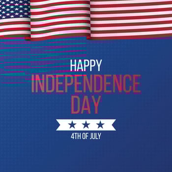 Fourth of July USA Independence Day Greeting Card. USA Independence day vector illustration.
