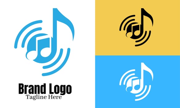 Music logo vector design illustration