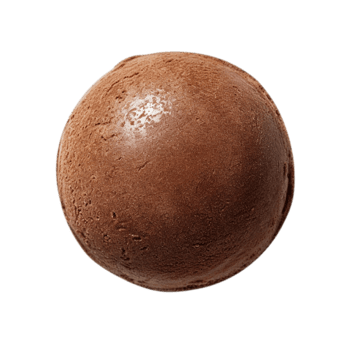 Chocolate ice cream ball isolated on transparent background, created with png