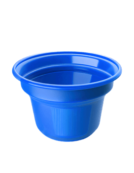 Blue empty plastic basin isolated on transparent background, created with png