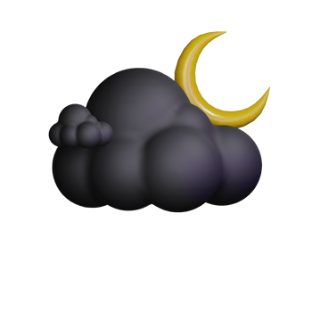 3d weather icon night with moon png
