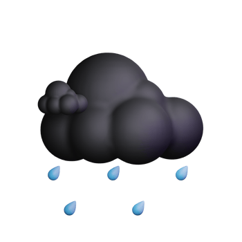 3d weather icon night with rain png