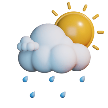 3d weather icon day with rain png